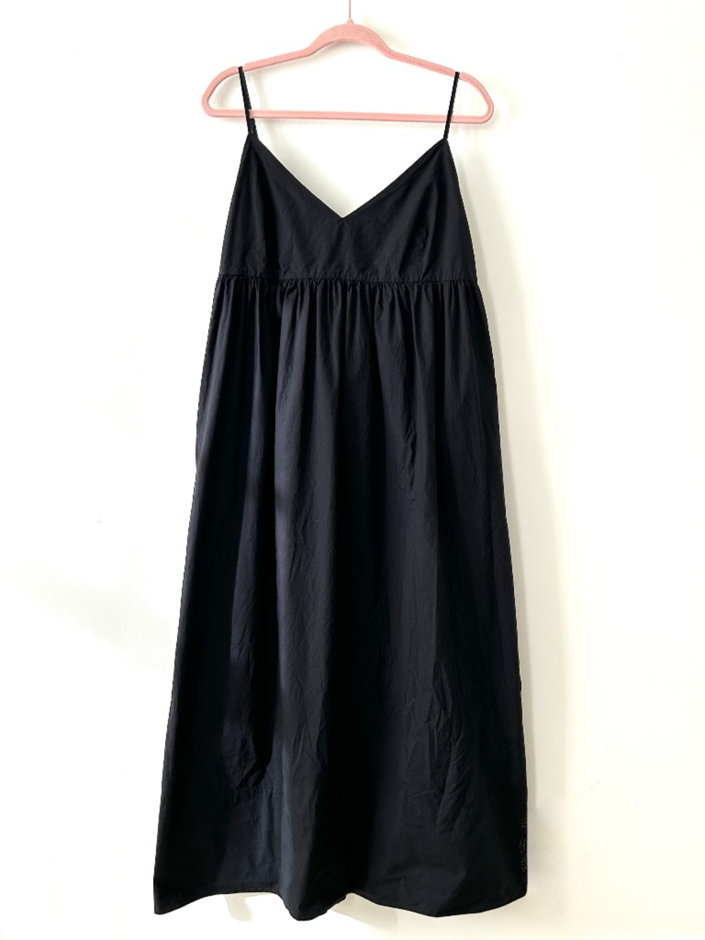 Quince 100% Organic Cotton Poplin Black Sleeveless Maxi Dress